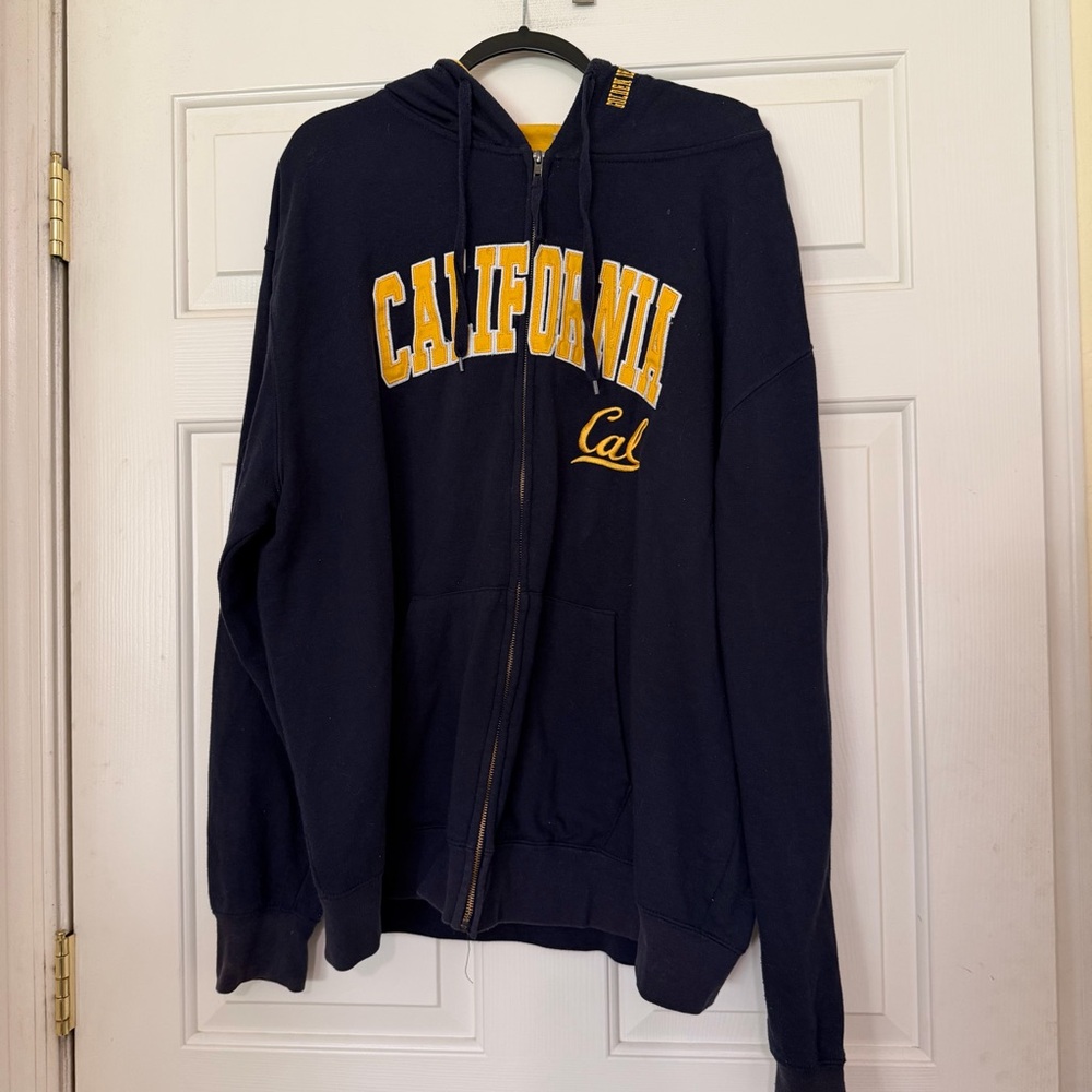 University of California Berkeley Hoodie Navy Hooded Sweatshirt Jacket XXL Cal - Picture 3 of 8